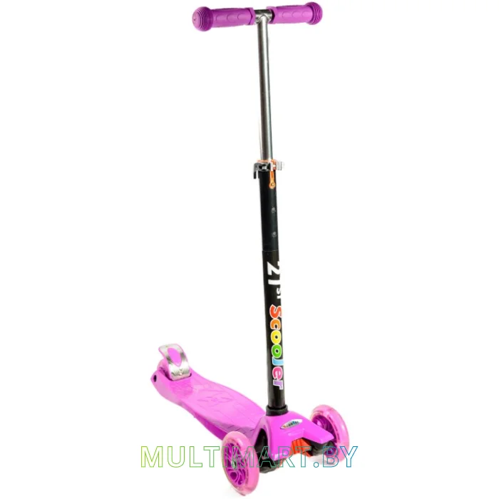 Самокат 21st Scooter Maxi VIOLET 036S фиолетовый, прозрачные колёса